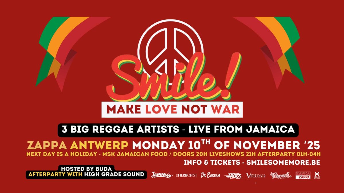 Smile! MakeLoveNotWar – 3 big reggae artists live from Jamaica
